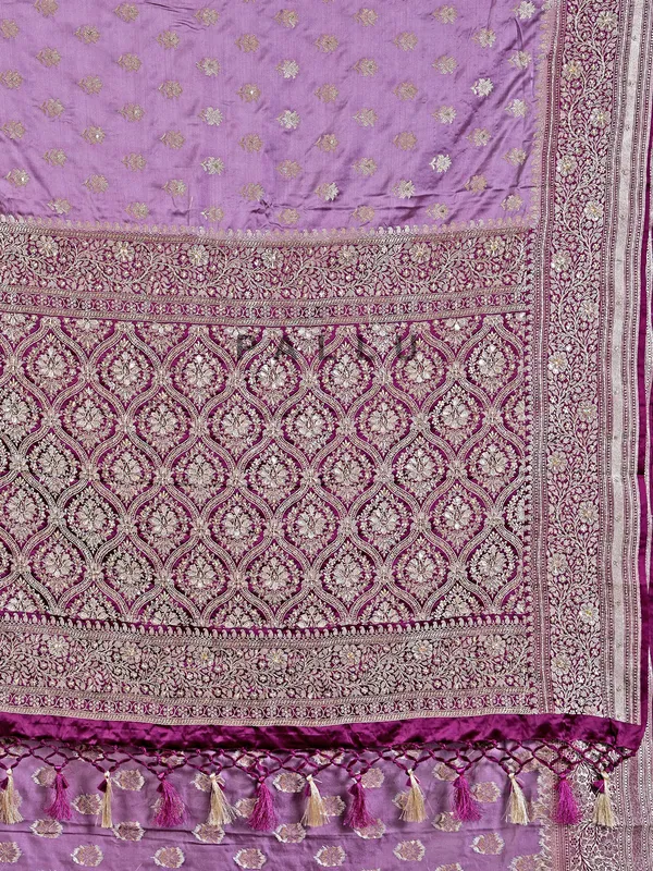 Purple embellished silk saree for any special occasions
