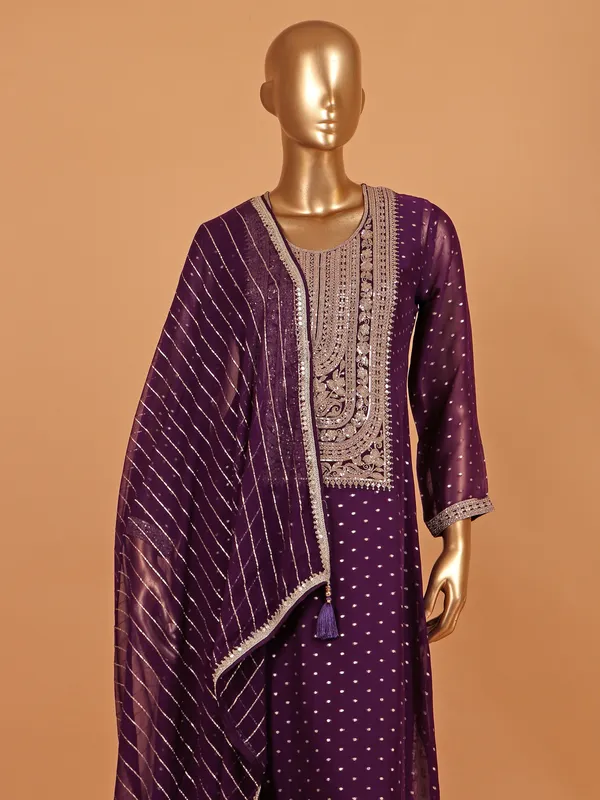 Purple georgette salwar suit for women