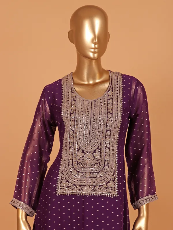 Purple georgette salwar suit for women