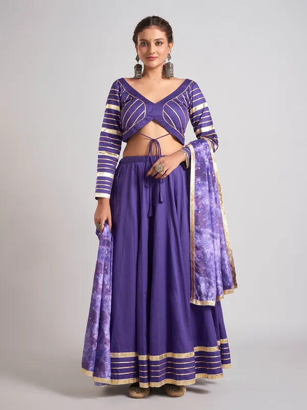 Purple gota work navratri wear chaniya choli