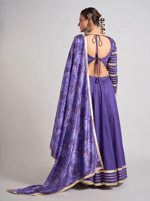 Purple gota work navratri wear chaniya choli
