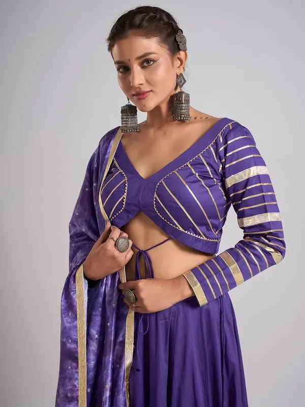 Purple gota work navratri wear chaniya choli