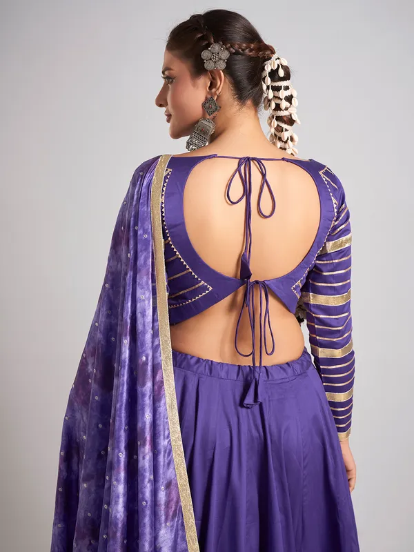 Purple gota work navratri wear chaniya choli
