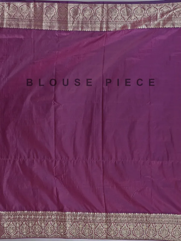 Purple kanjivaram silk saree with royal embellishments