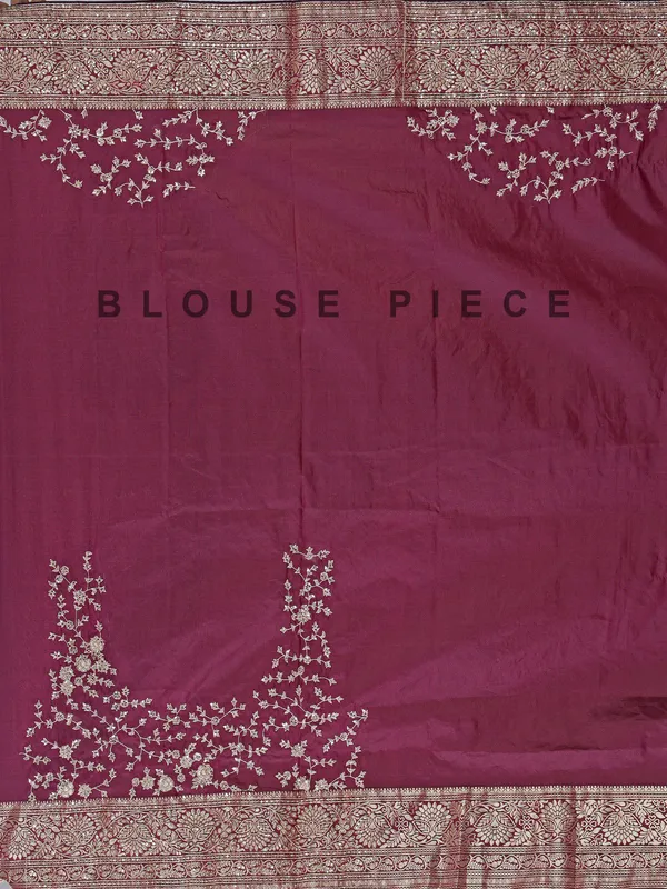 Purple kanjivaram silk saree with zari weaving for wedding wear