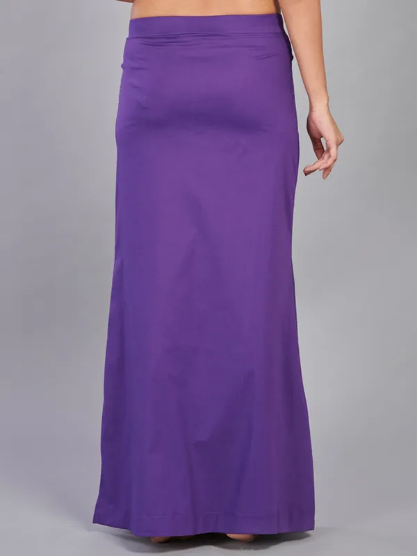 Purple lycra cotton plain saree shaper