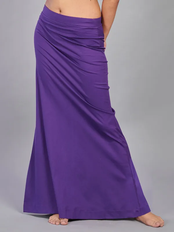Purple lycra cotton plain saree shaper