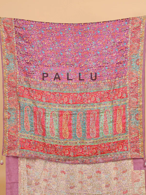 Purple masru silk wedding wear saree
