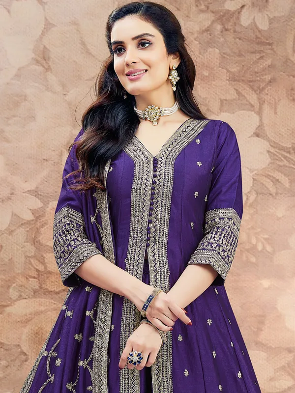 Purple pakistani style palazzo suit