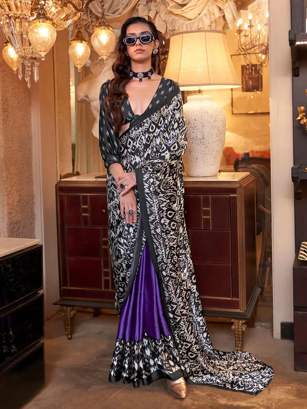 Purple patola printed festuval wear saree
