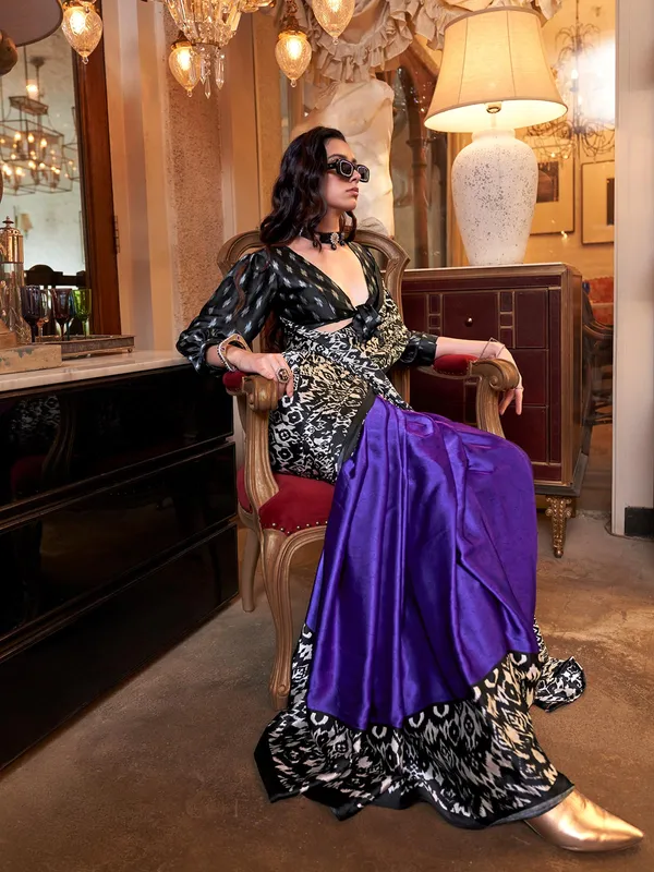 Purple patola printed festuval wear saree