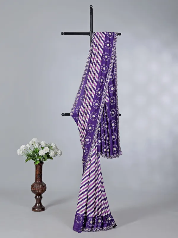 Purple patola silk festival wear saree