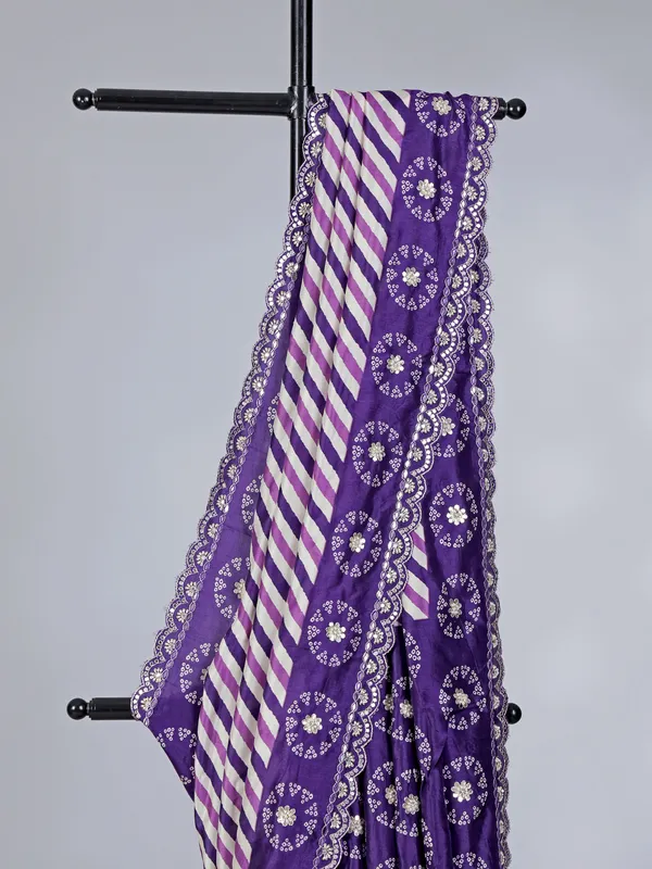 Purple patola silk festival wear saree