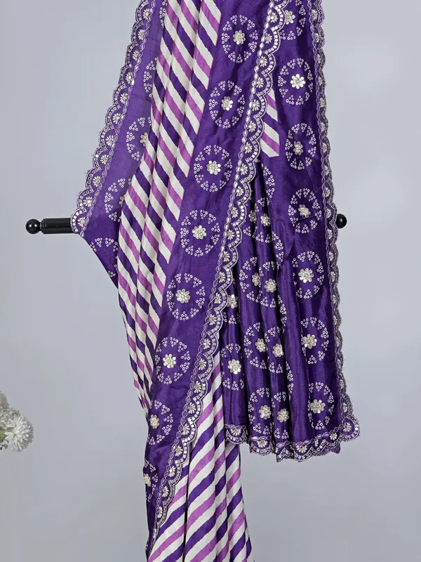 Purple patola silk festival wear saree