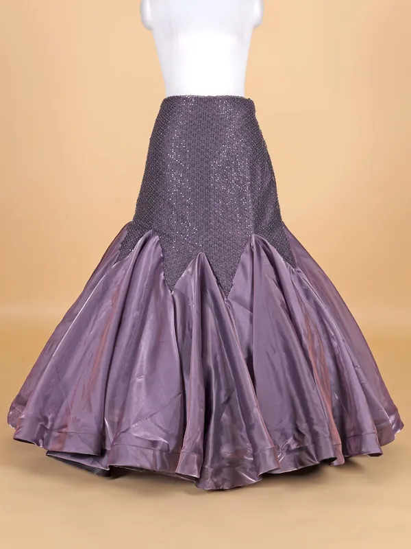 Purple satin silk designer lehenga choli