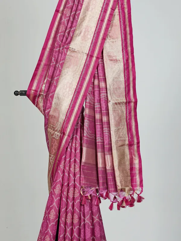 Purple semi cotton silk saree for festive