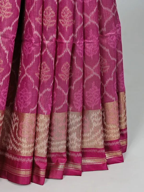 Purple semi cotton silk saree for festive