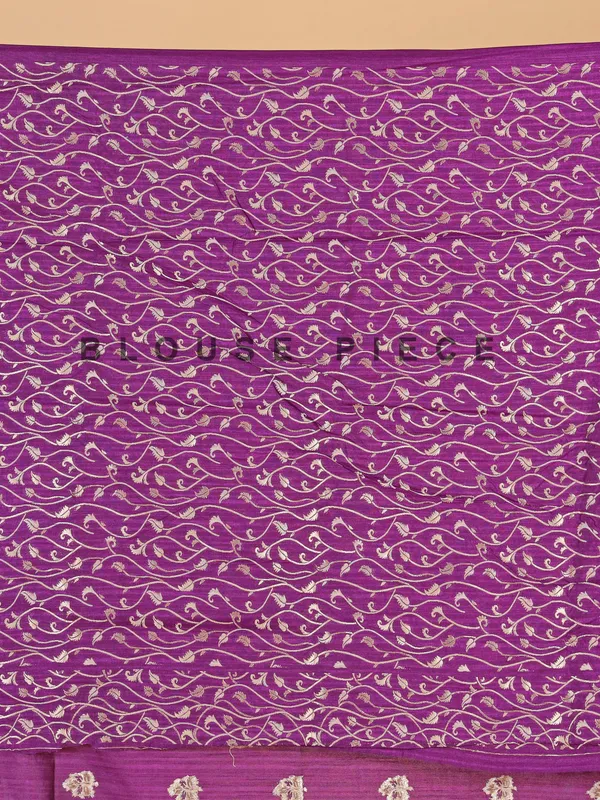 Purple semi silk wedding wear saree