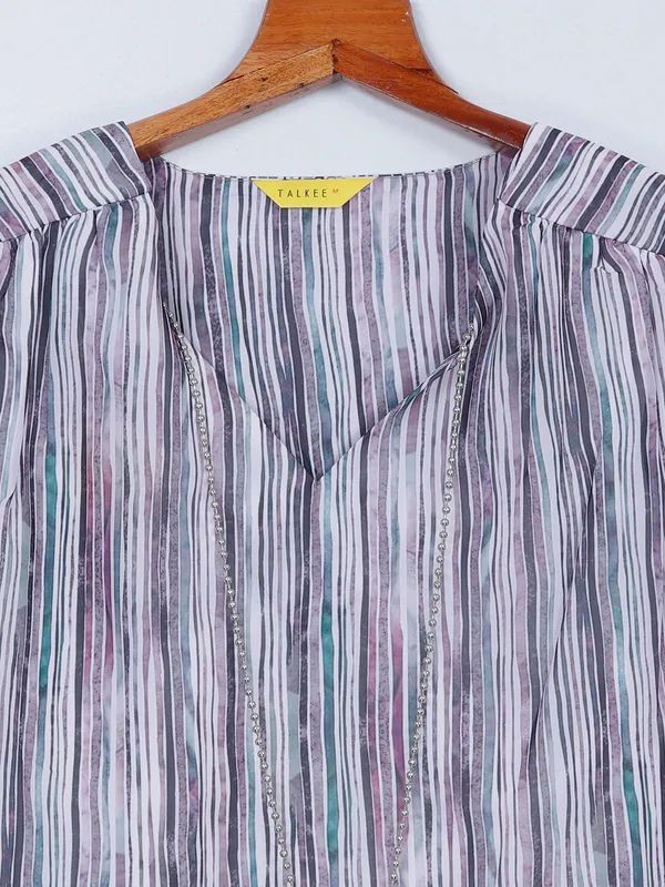 Purple shaded printed casual top