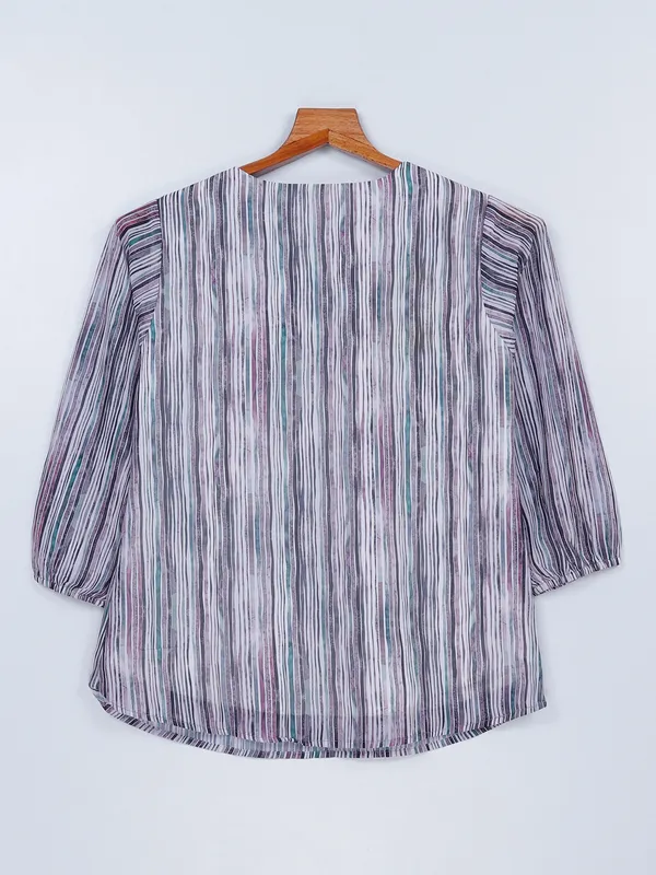 Purple shaded printed casual top