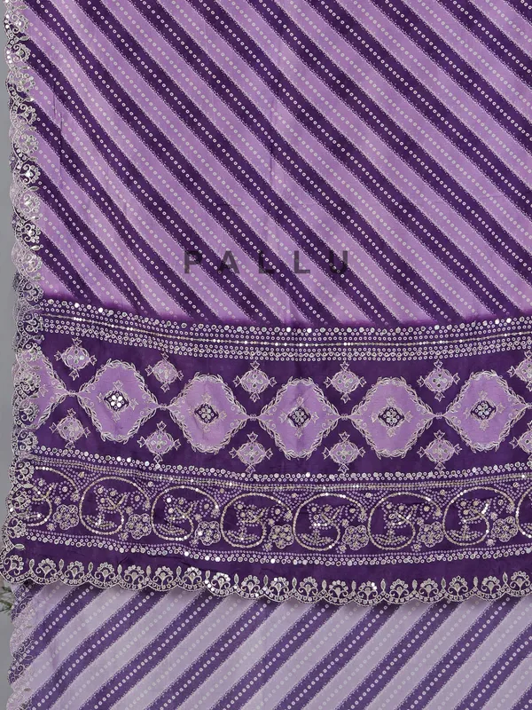 Purple silk bandhej wedding wear saree