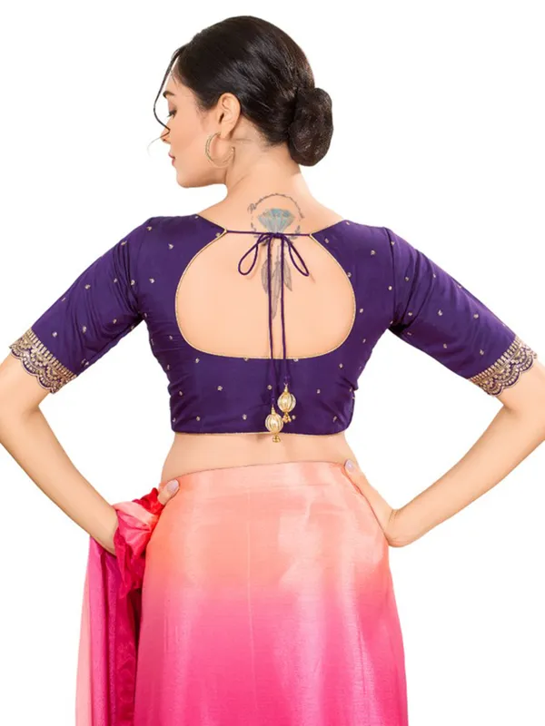 Purple silk blouse with adornment
