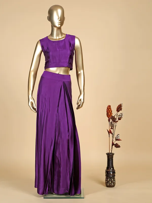 Purple silk designer lehenga suit