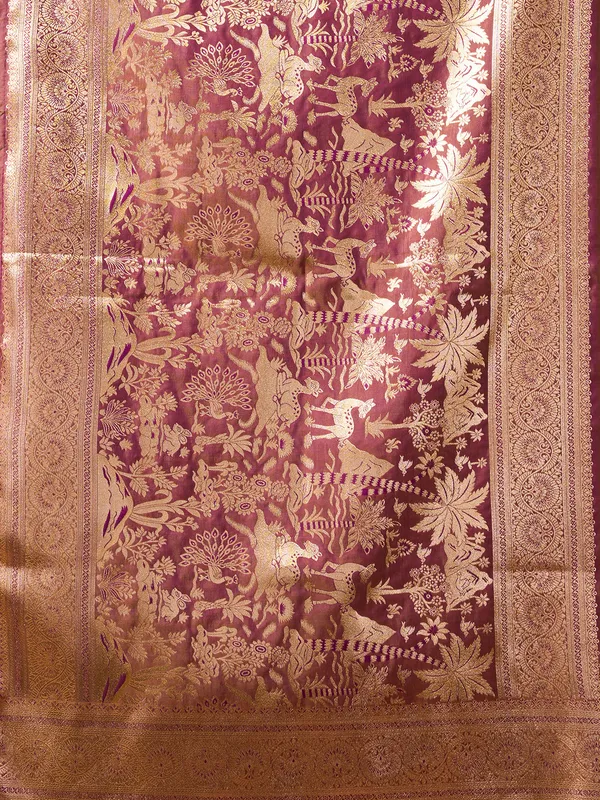 Purple silk saree for glam festive look