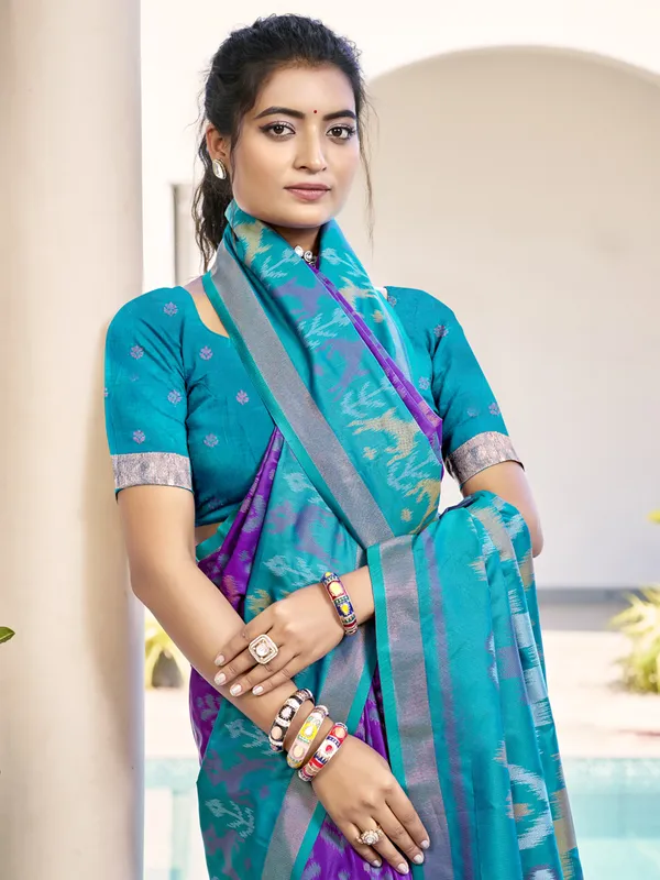 Purple silk saree for grand occasions