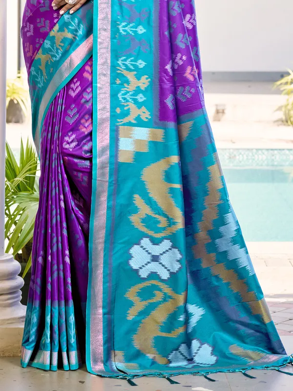 Purple silk saree for grand occasions