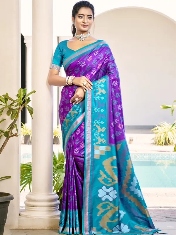 Purple silk saree for grand occasions