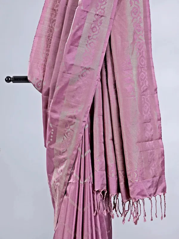 Purple silk saree with grand zari weaving for weddings