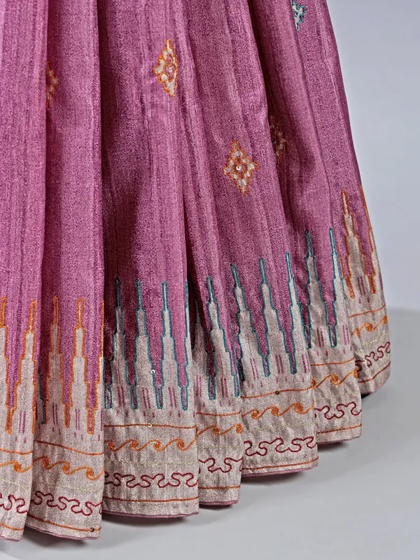 Purple silk saree with thread weaving