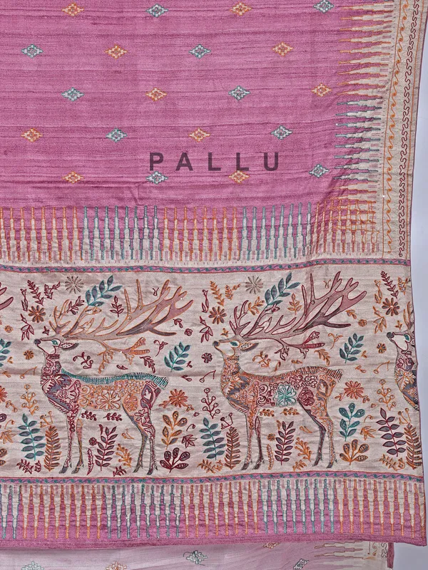 Purple silk saree with thread weaving