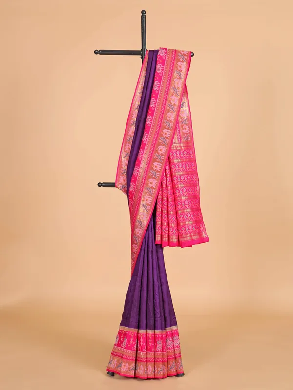 Purple silk wedding saree for women