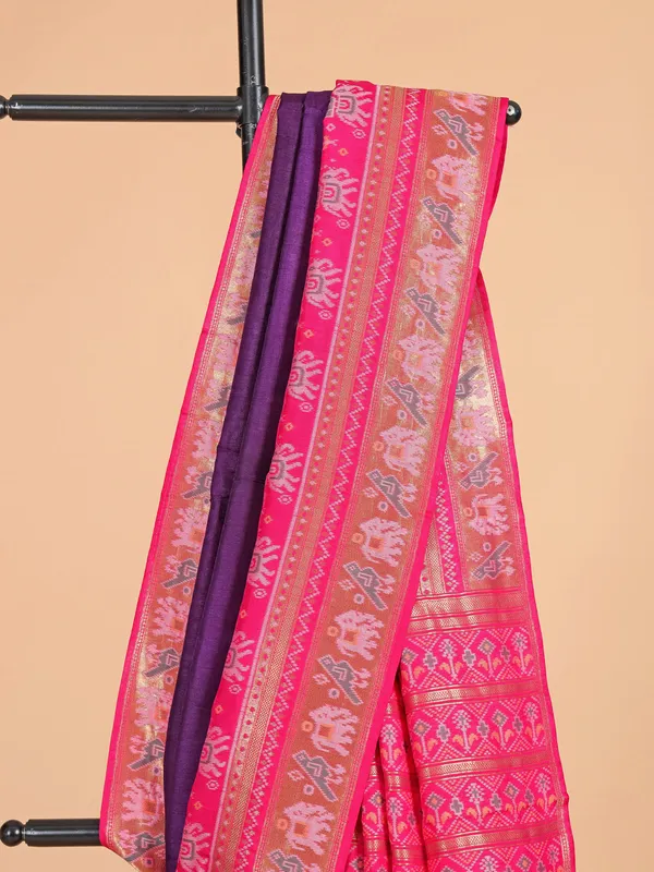Purple silk wedding saree for women