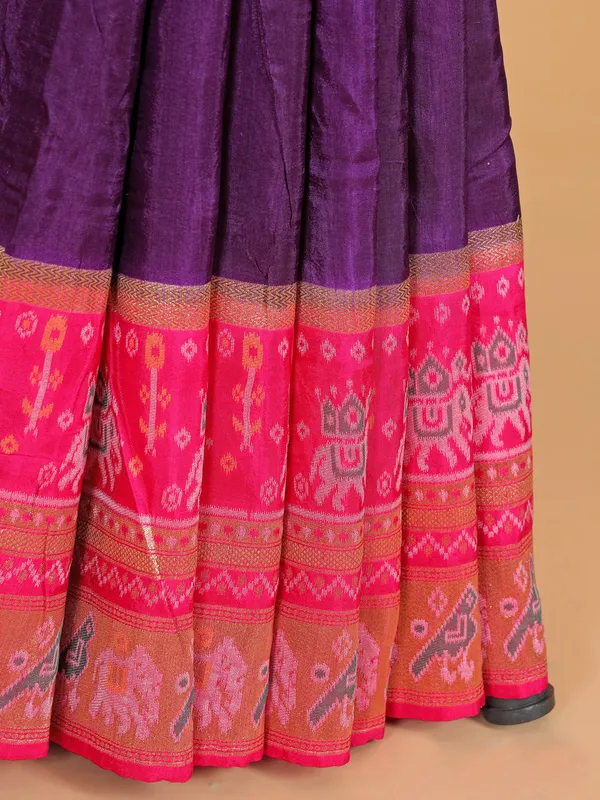 Purple silk wedding saree for women