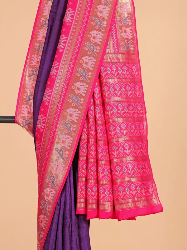 Purple silk wedding saree for women