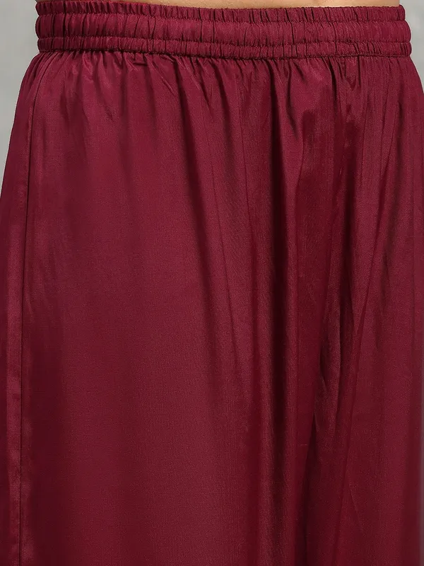 Purple silk women kurti set with print