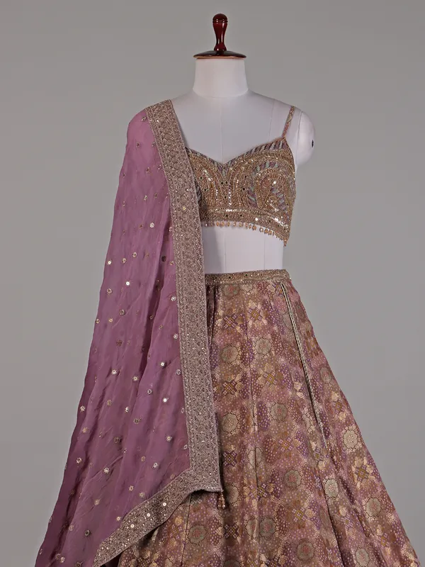 Purple silk zari weaving lehenga choli