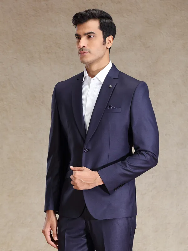 Purple terry rayon blazer for special events