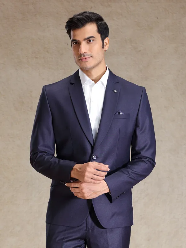 Purple terry rayon blazer for special events