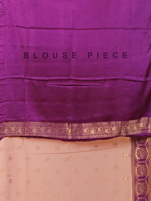Purple zari weaving wedding wear saree