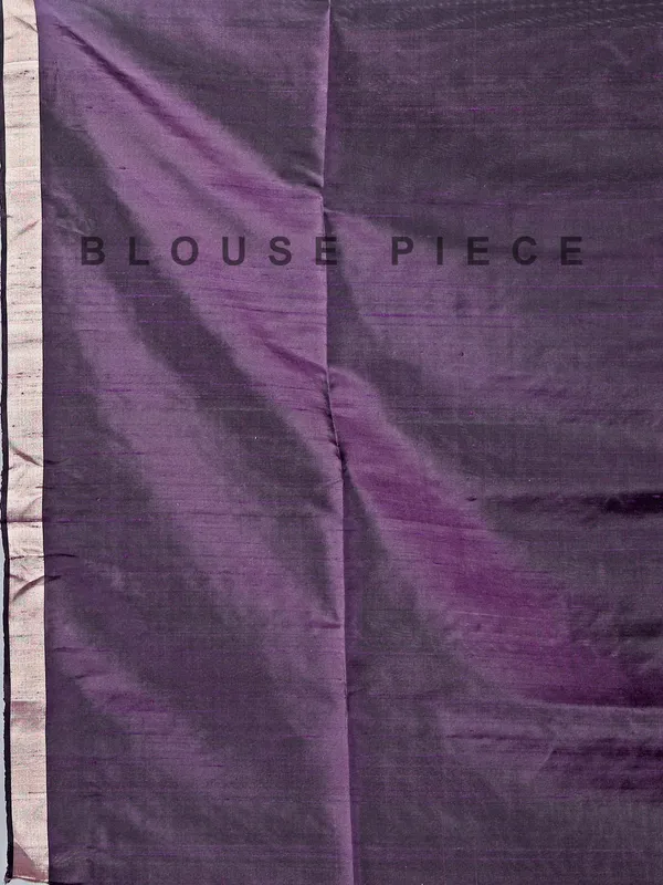 Purple zari worked saree in cotton silk