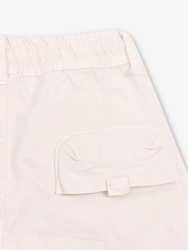 RAGS cream solid cargo jeans