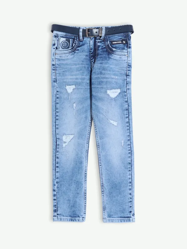RAGS light blue washed and ripped jeans