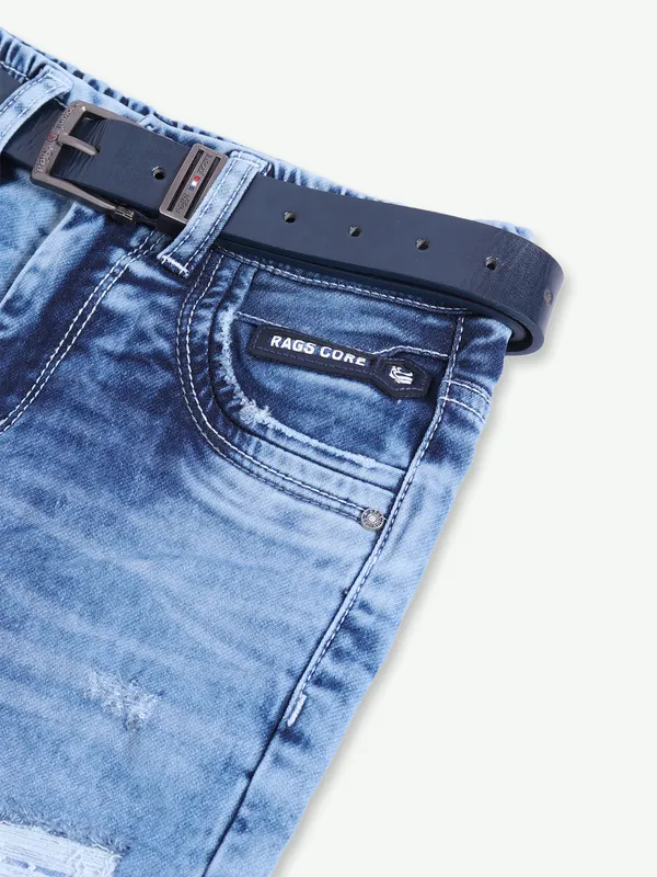 RAGS light blue washed and ripped jeans