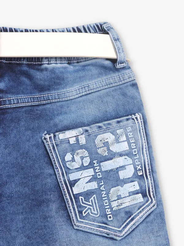 RAGS light blue washed denim jeans with elastic