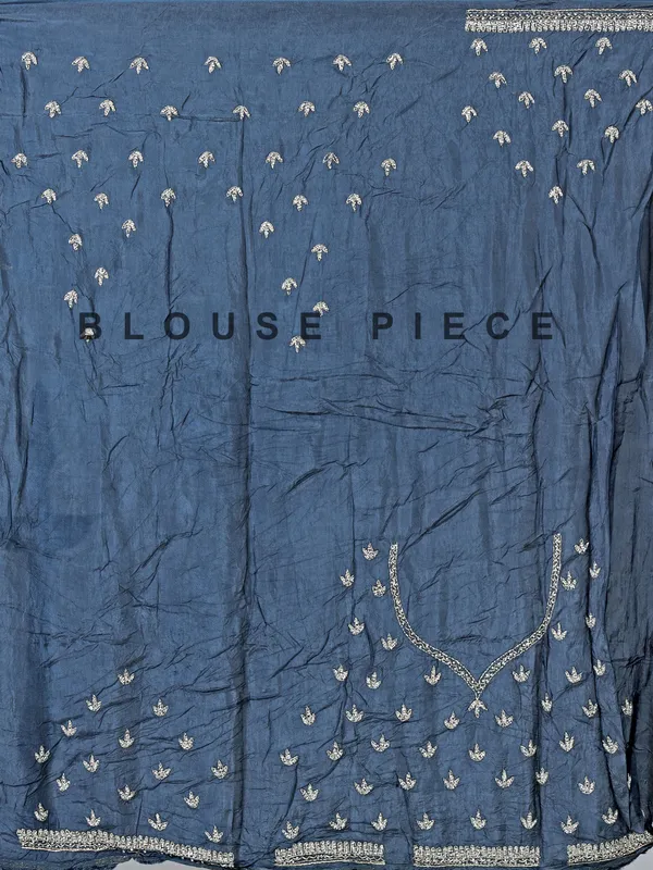 Rama blue and green shaded dola silk saree