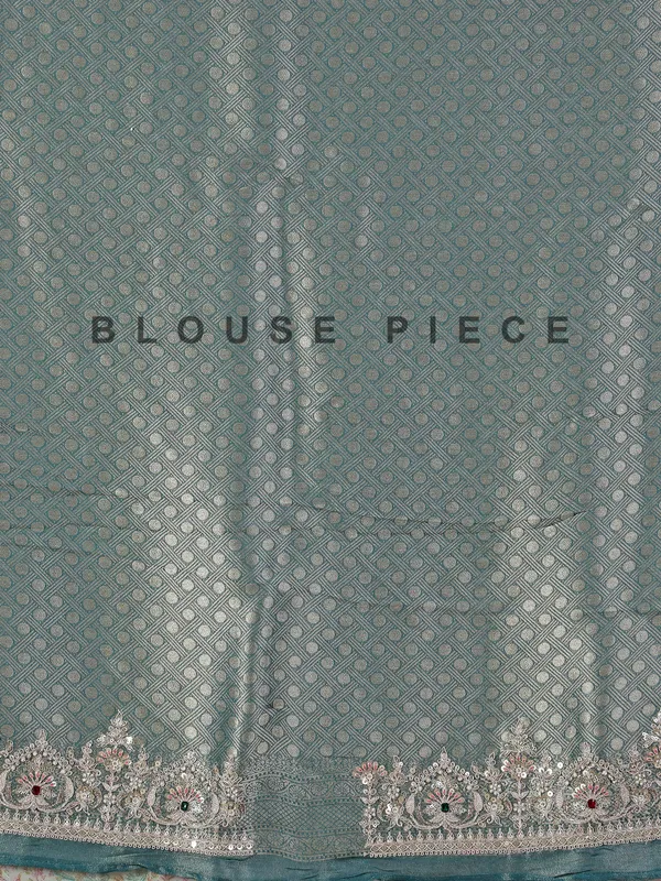 Rama blue kanjivaram silk saree